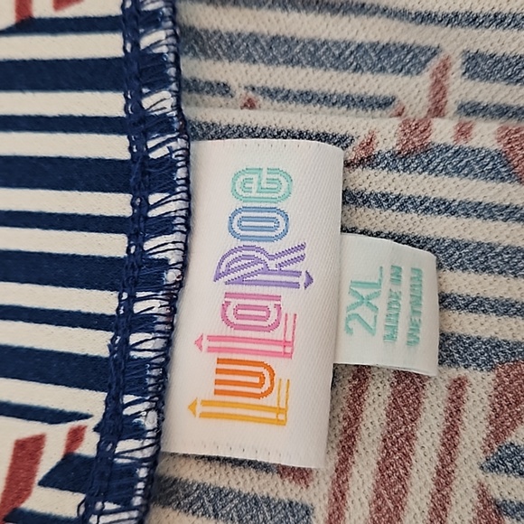 LuLaRoe Women's Madison Red White Blue Americana Stars/Stripes Pockets Skirt 2XL - Picture 5 of 6